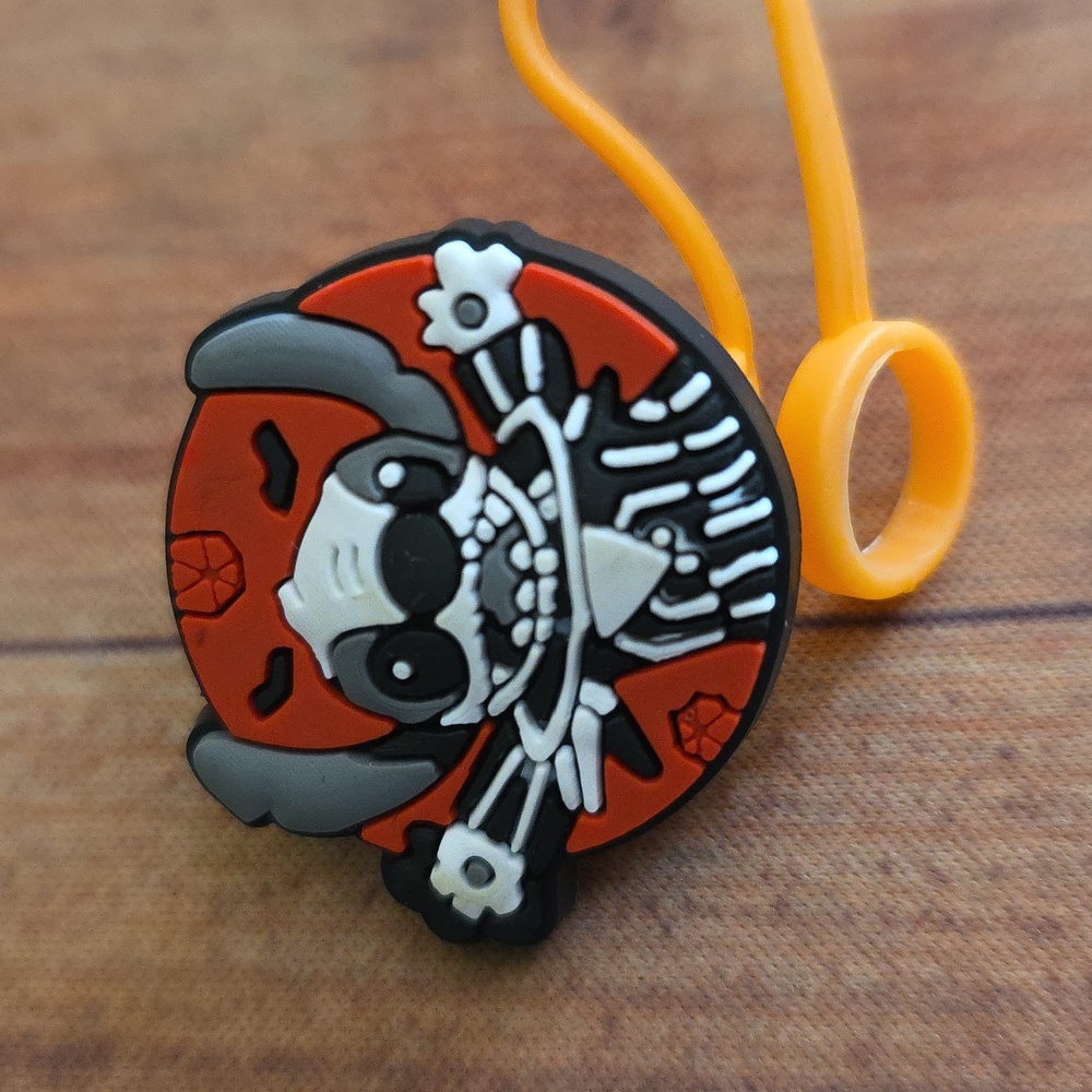 Blue Alien Jack Skeleton Mashup Silicone Straw Topper Cover Halloween